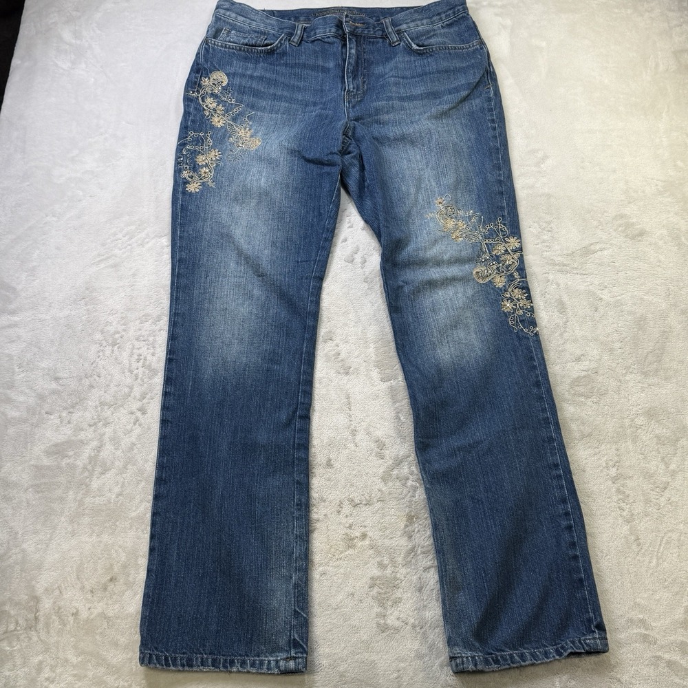 Vintage Ralph Lauren Jeans Co Embroidered Y2K Bootcut Denim Womens Size 10